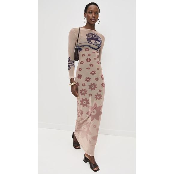 HOUSE OF AAMA Women's Multicolor La Sirene Bodycon Maxi Dress Size 4 - Picture 2 of 14